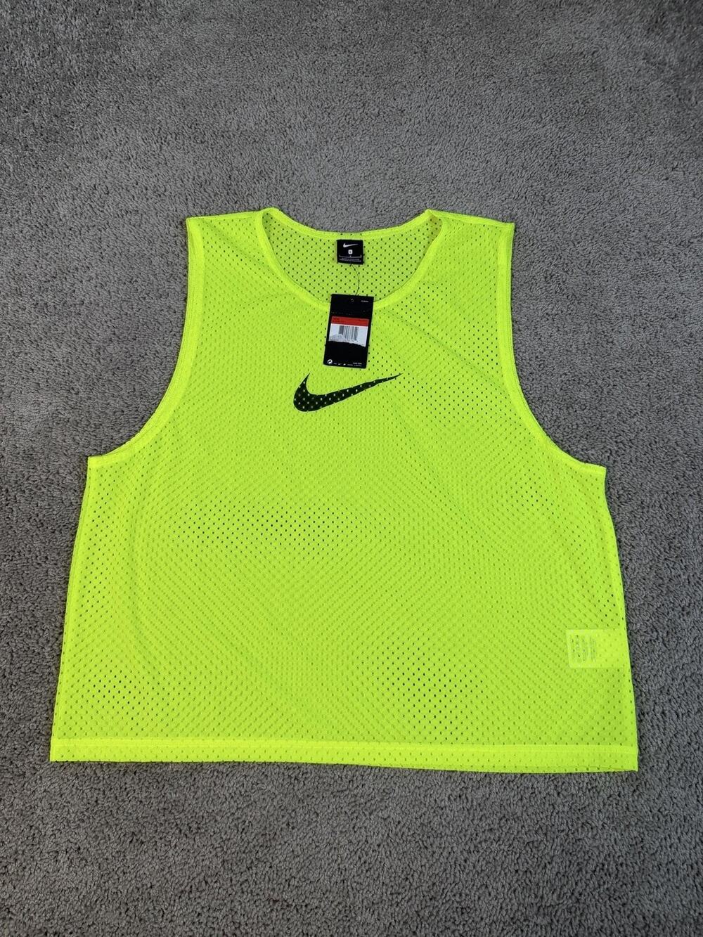 Nike Vest Mens L Yellow Breathable Lightweight Jersey Graphic Print Athletic